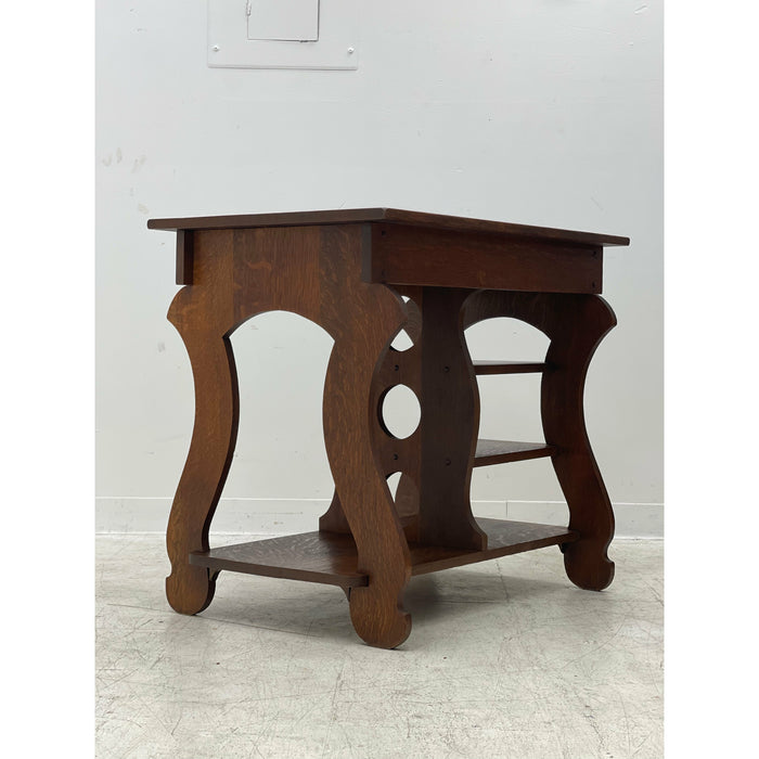 Vintage English Import Desk / Console Table With Figured Wood (Available by Online Purchase Only)