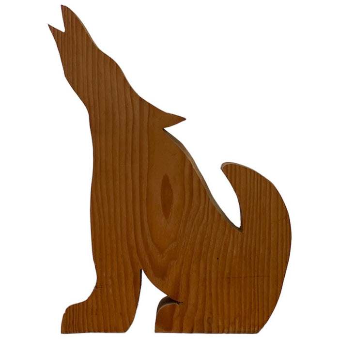 Rustic Wooden Carved Howling Animal