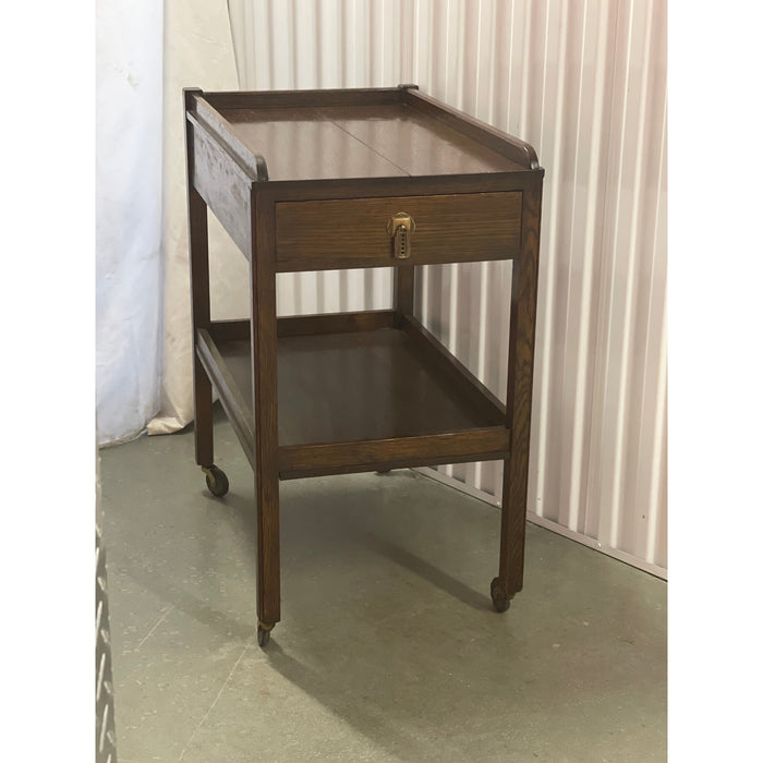 Vintage Arts And Crafts Mission Style Cart Table with Casters possibly Oak