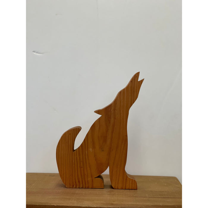 Rustic Wooden Carved Howling Animal