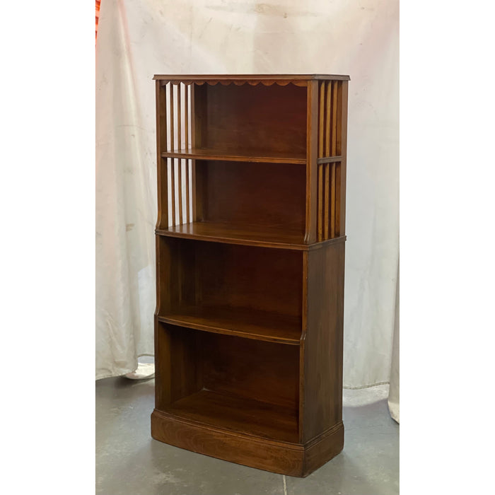 Vintage Four Shelf Bookshelf With Scallop Details in the Front