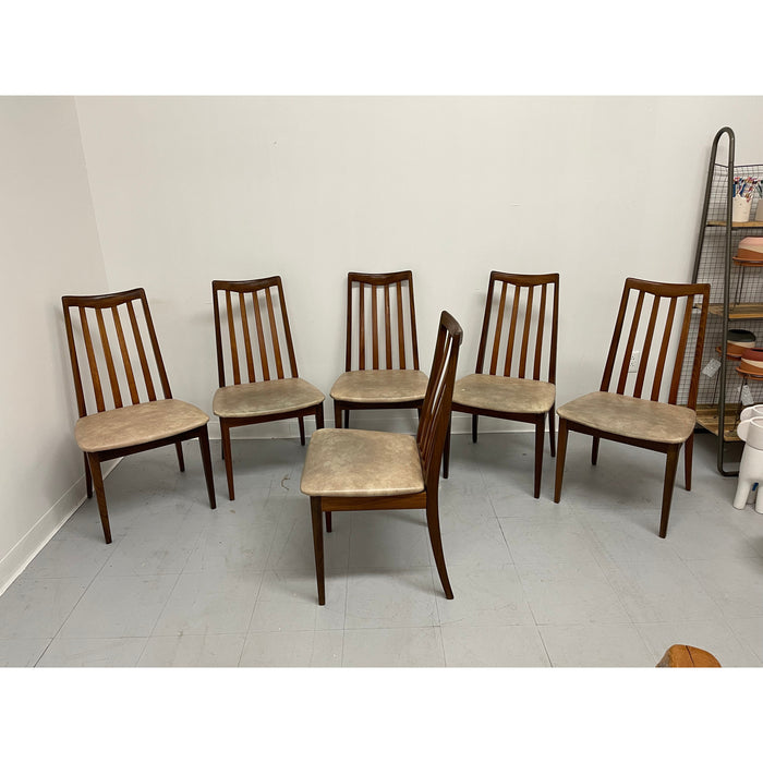 Danish Style Ladder Back Dining Chairs Set of 6