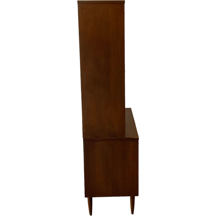 Vintage Mid Century Modern Broyhill Sculptra 2-Piece China Hutch or Record Cabinet Credenza (Available by Online Purchase Only)