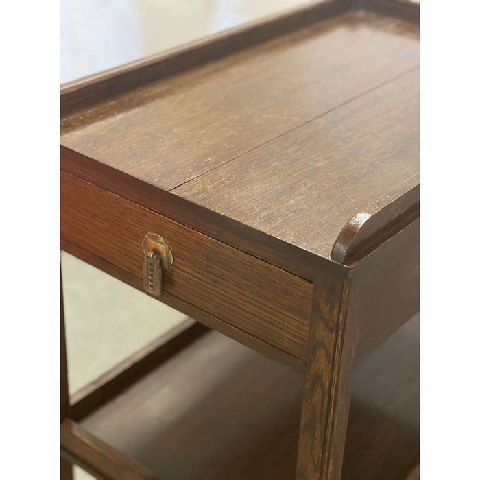 Vintage Arts And Crafts Mission Style Cart Table with Casters possibly Oak