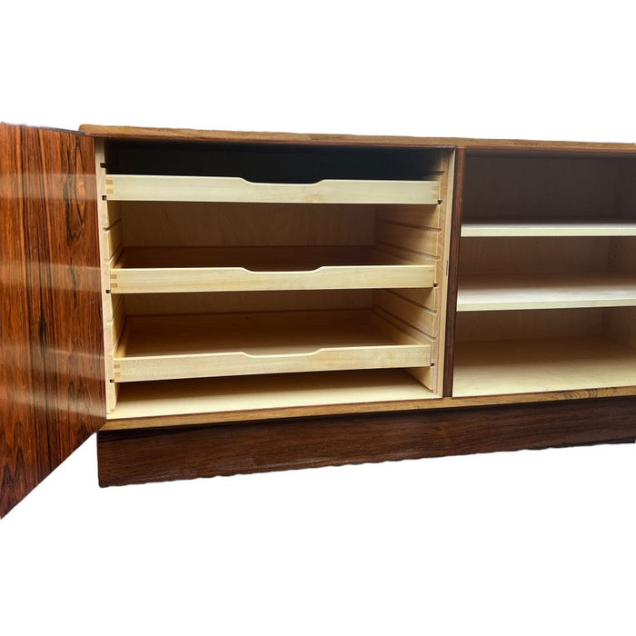 Vintage Mid Century Modern Danish Credenza Console Sideboard by Hundevad with Key (Available by Online Purchase only)