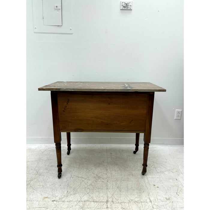 Antique Early 20th Century Vintage English Walnut Buffet Cabinet With Casters