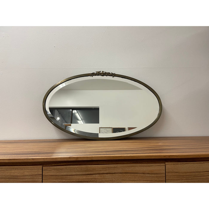Antique Metal Oval Wall Mirror