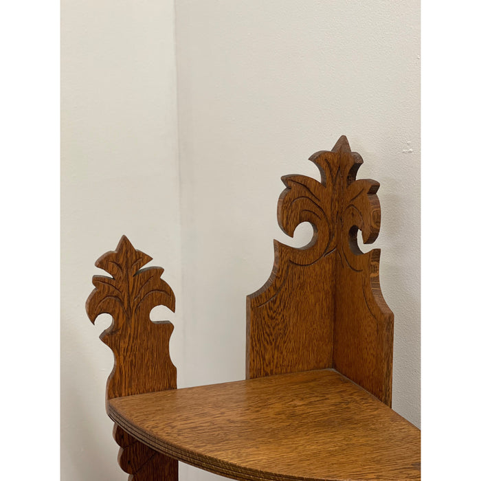 Antique Style Corner Bookshelf Fixed Shelves