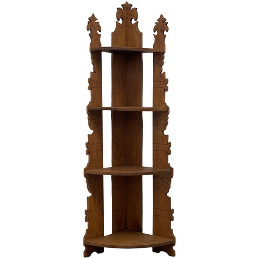 Antique Style Corner Bookshelf Fixed Shelves