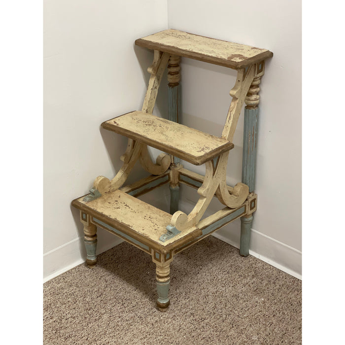Vintage Decorative Library Steps, Tiered Table