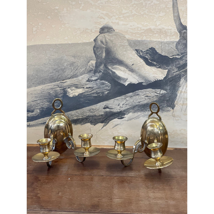 Brass Wall Sconce Candle Holder Set of 2