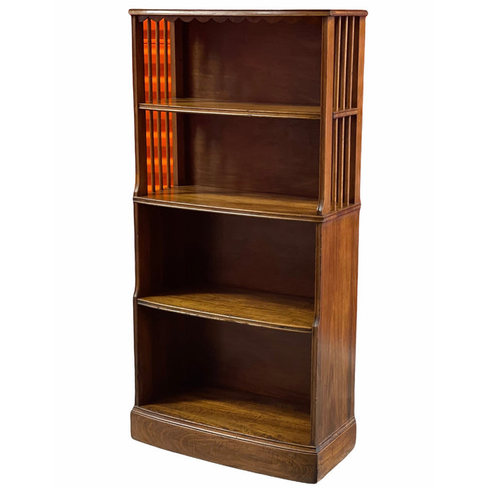 Vintage Four Shelf Bookshelf With Scallop Details in the Front