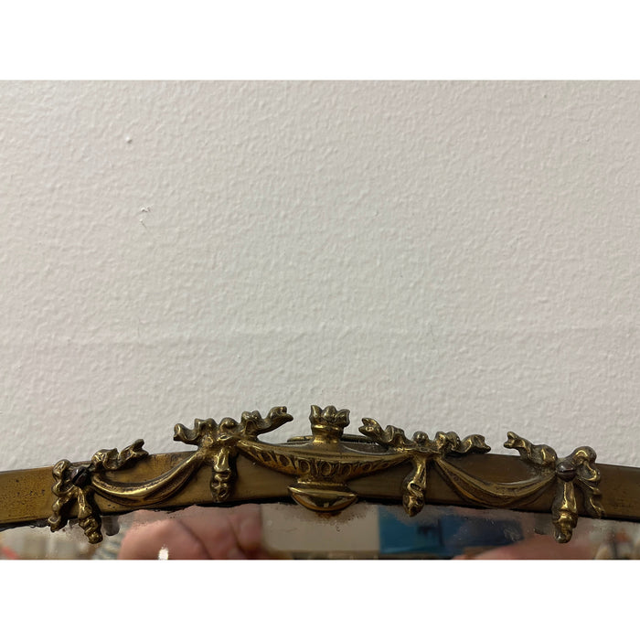 Antique Metal Oral Wall Mirror