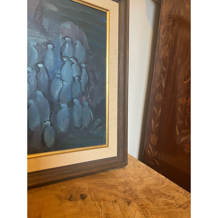 Vintage Framed Abstract Painting by Albert Pactecky , Signed