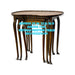 English Antique Burl Wood Nesting End Tables Set