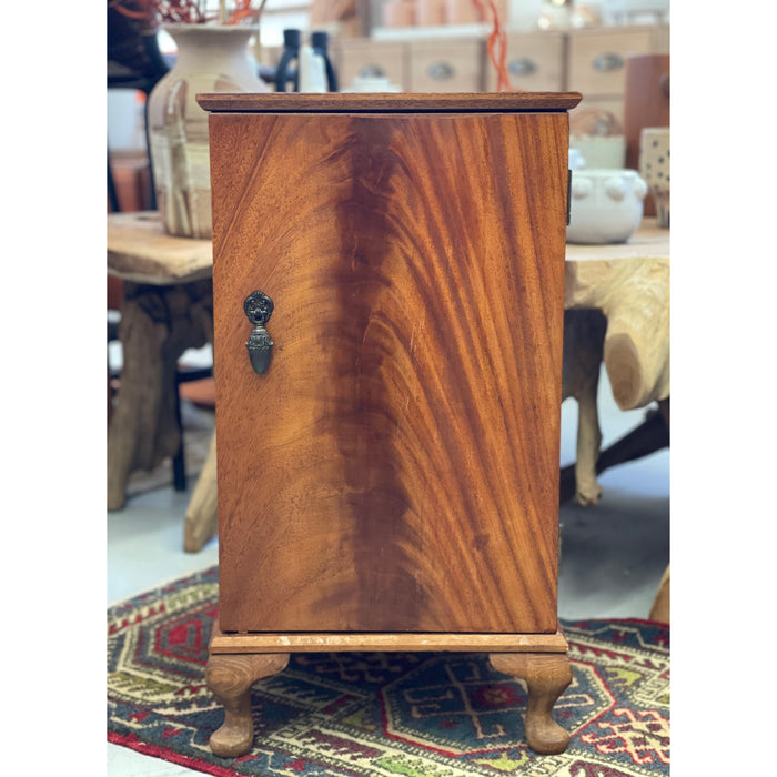 Vintage Cabinet Table with Burl Front