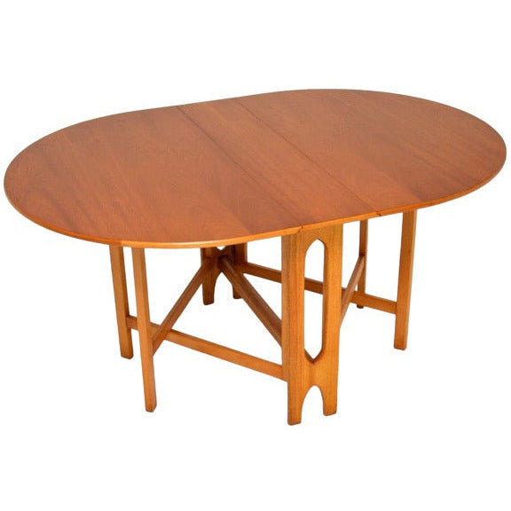 Imported Vintage Mid Century Modern Walnut Gateleg Extended Dining Table (Available by Online Purchase Only)