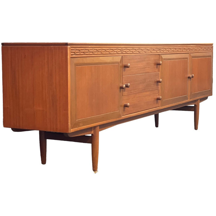 Imported UK Vintage Mid Century Modern Long Credenza/Buffet in the Style of Robert Heritage for Archie Shine Furniture (Available by Online Purchase Only)