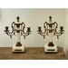 Pair of Louis XVI Style 19th Century Gilt-Bronze and Gilt-Metal and Marble Candelabra