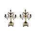 Pair of Louis XVI Style 19th Century Gilt-Bronze and Gilt-Metal and Marble Candelabra
