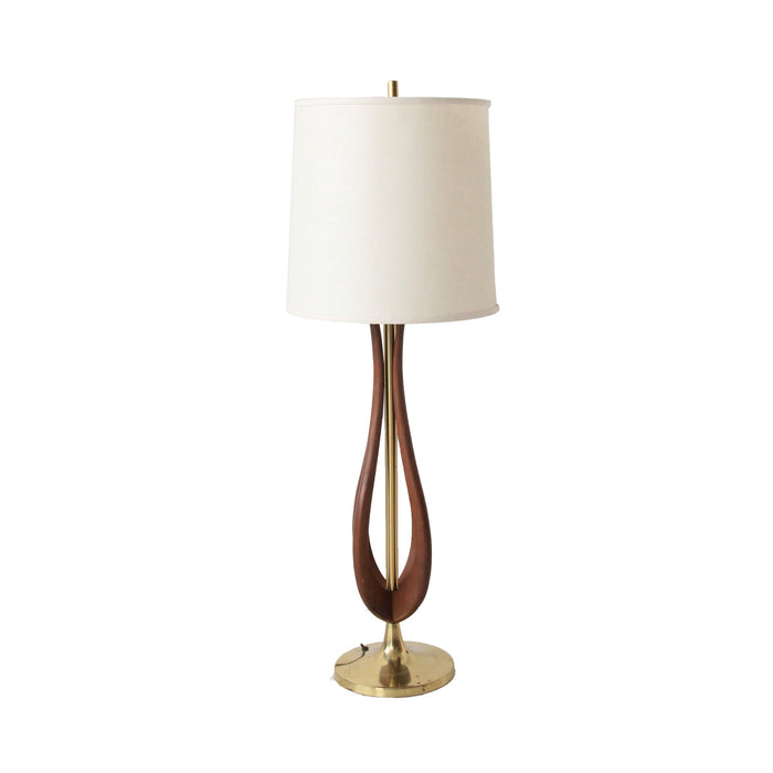 Tall Vintage Mid Century Lamp Bentwood Details