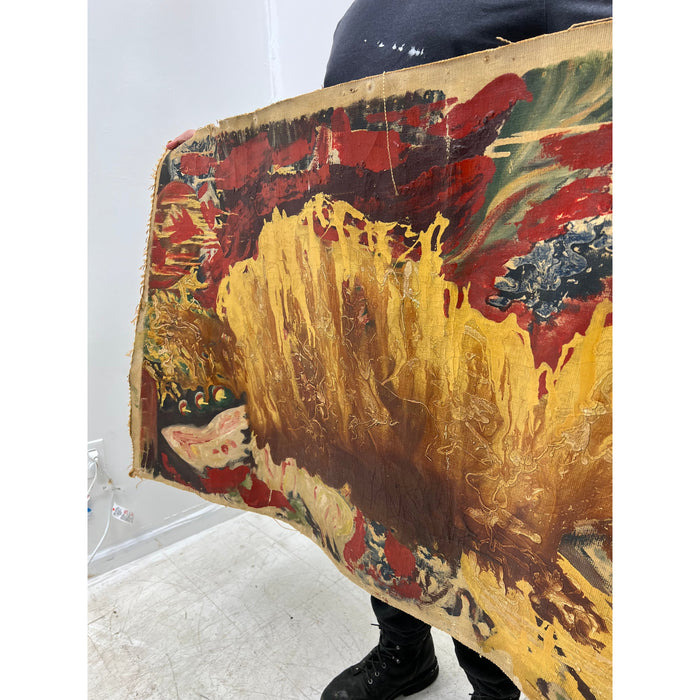 Vintage Abstract Painting On Canvas