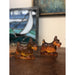 Vintage Amber Glass Scottish Terrier Dog Figurines - Pair