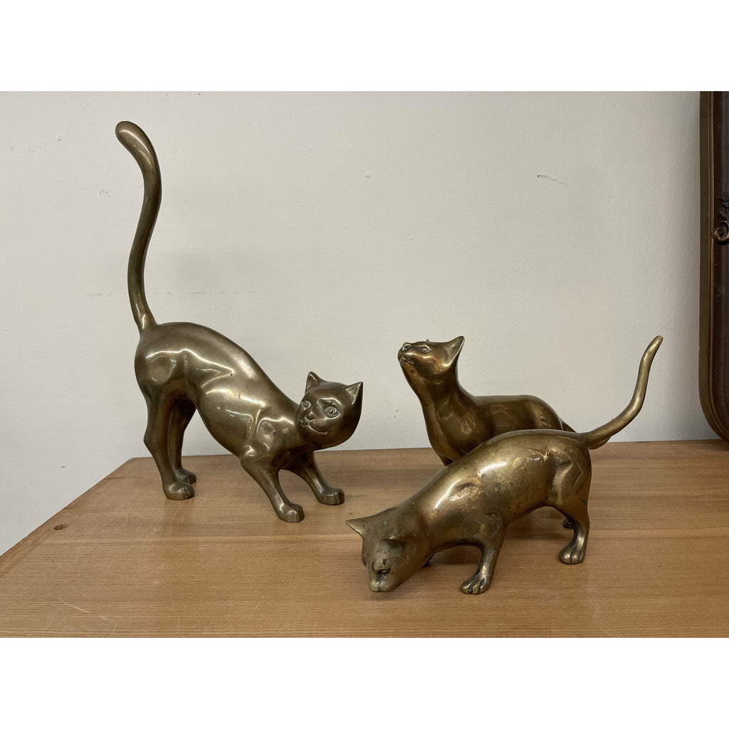 Vintage Brass Cats Set of 3 — Big Whale Consignment