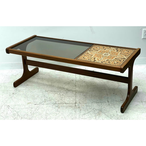 Vintage Danish Modern Solid Teak Tile Top Coffee Table UK Import