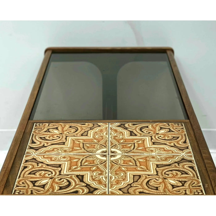 Vintage Danish Modern Solid Teak Tile Top Coffee Table UK Import