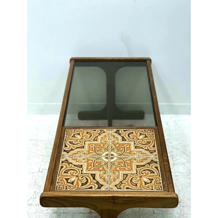 Vintage Danish Modern Solid Teak Tile Top Coffee Table UK Import