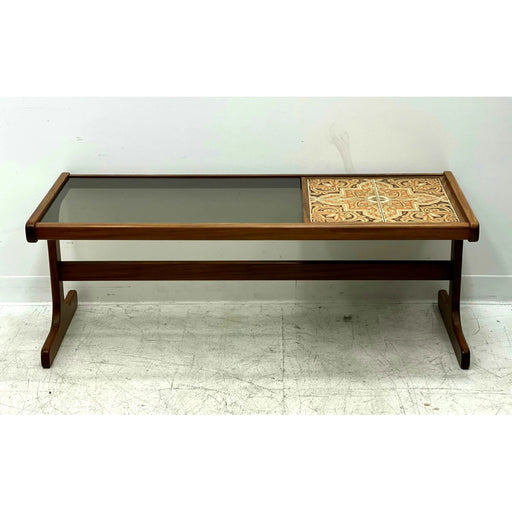 Vintage Danish Modern Solid Teak Tile Top Coffee Table UK Import