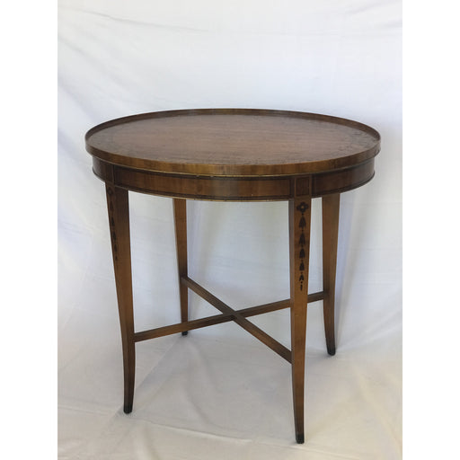 Vintage Demilune Round Table w/ Inlay Detail on Legs( Available by online purchase only)