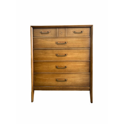 Vintage Drexel Solid Pecan Mid Century Modern Dresser Designed by James Bouffard