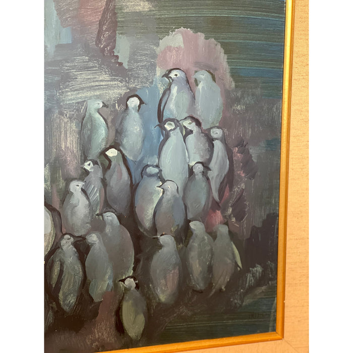 Vintage Framed Abstract Painting by Albert Pactecky , Signed