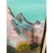 Vintage Framed Painting on Canvas Dt 1987 There is Artist Note on the Back titling the Piece ‘ Sunrise on the Tetors’ and Signed by WS Makuch