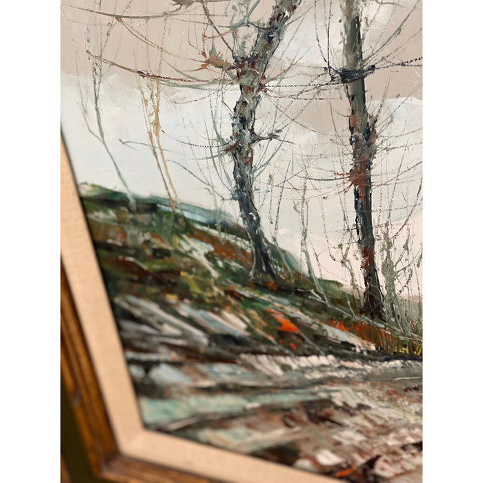 Vintage Framed Signed painting Abstract Scene