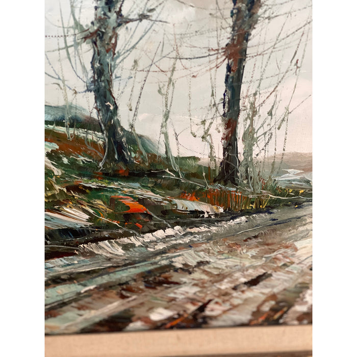 Vintage Framed Signed painting Abstract Scene