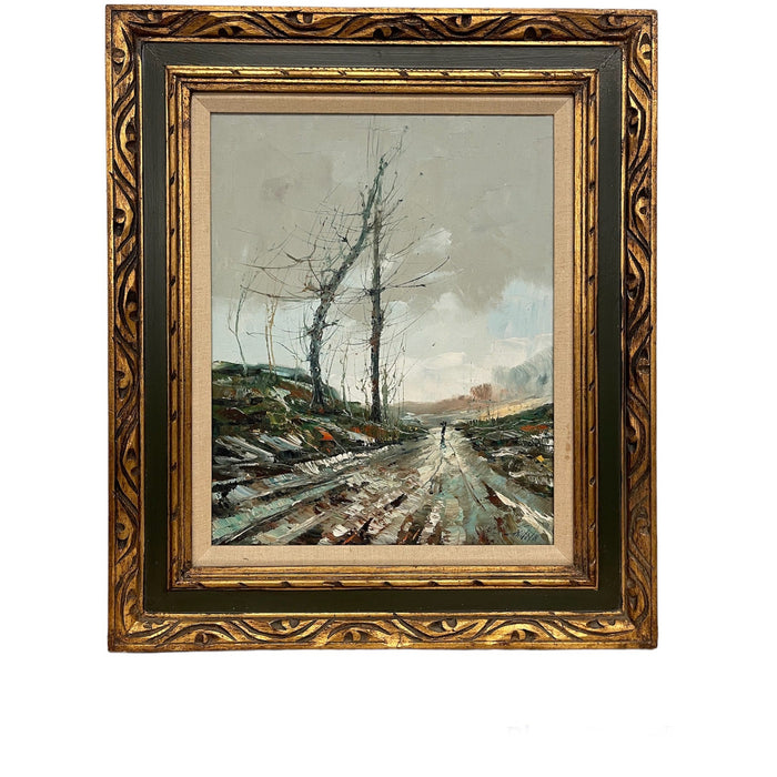 Vintage Framed Signed painting Abstract Scene