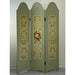 Vintage Hand Painted Three Panel French Wood Room Divider and or Space Partition Screen
