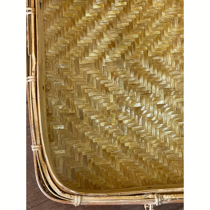 Vintage Handmade Bamboo Suitcase