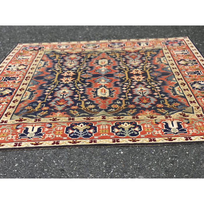 Vintage Handwoven Folk Art Ornamental Area Rug (Available by online purchase only )