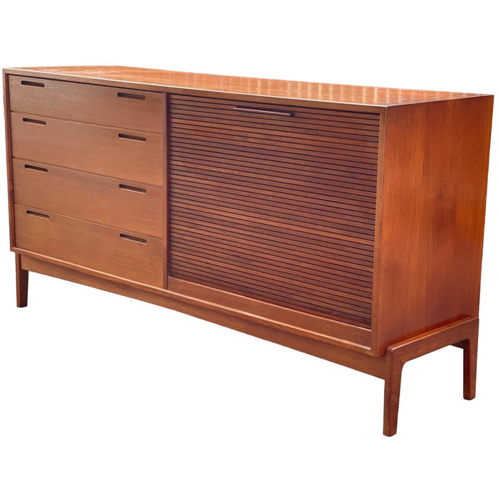 Vintage Imported Danish Modern Teak Credenza/Buffet Tambour Door by William Watting (Available by Online Purchase Only)