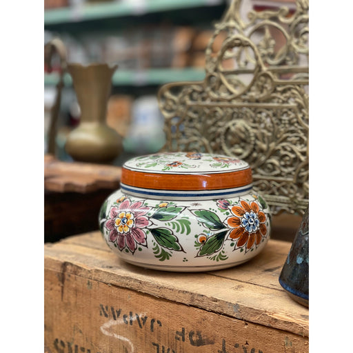 Vintage Jar with Floral Details