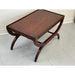 Vintage Mahogany Tray-Top coffee Table with Curved X-Base Legs – Neoclassical Regency Style coffee Table