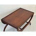 Vintage Mahogany Tray-Top coffee Table with Curved X-Base Legs – Neoclassical Regency Style coffee Table