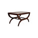 Vintage Mahogany Tray-Top coffee Table with Curved X-Base Legs – Neoclassical Regency Style coffee Table