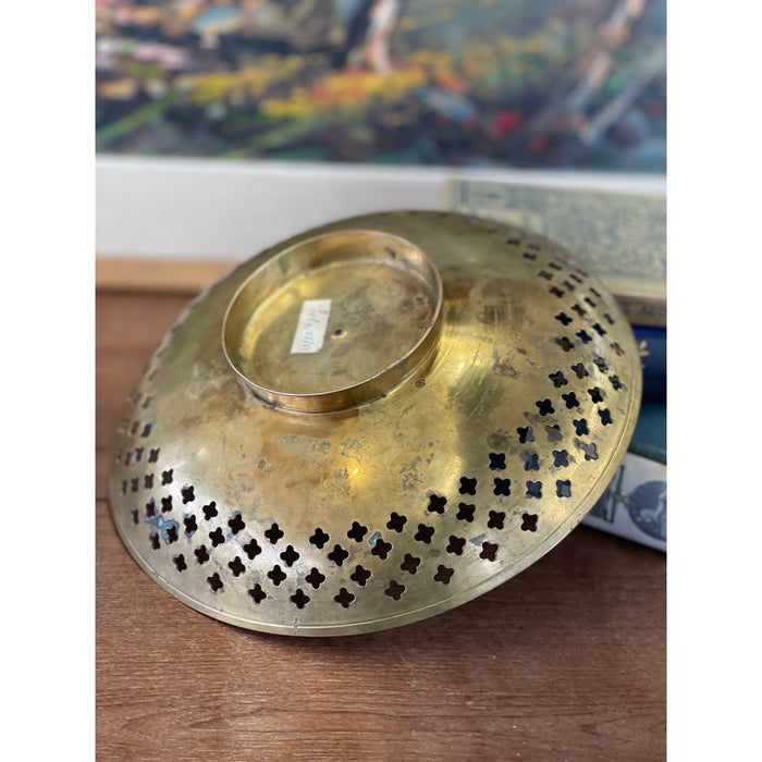 Vintage Metal Floral Etched Bowl