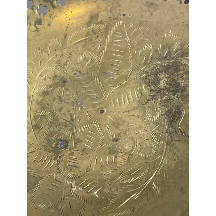 Vintage Metal Floral Etched Bowl