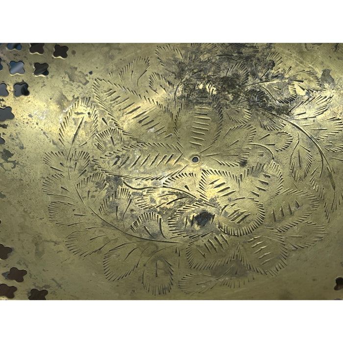 Vintage Metal Floral Etched Bowl